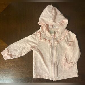 First Impressions | pink ruffle zip up hoodie | baby girl 12mo